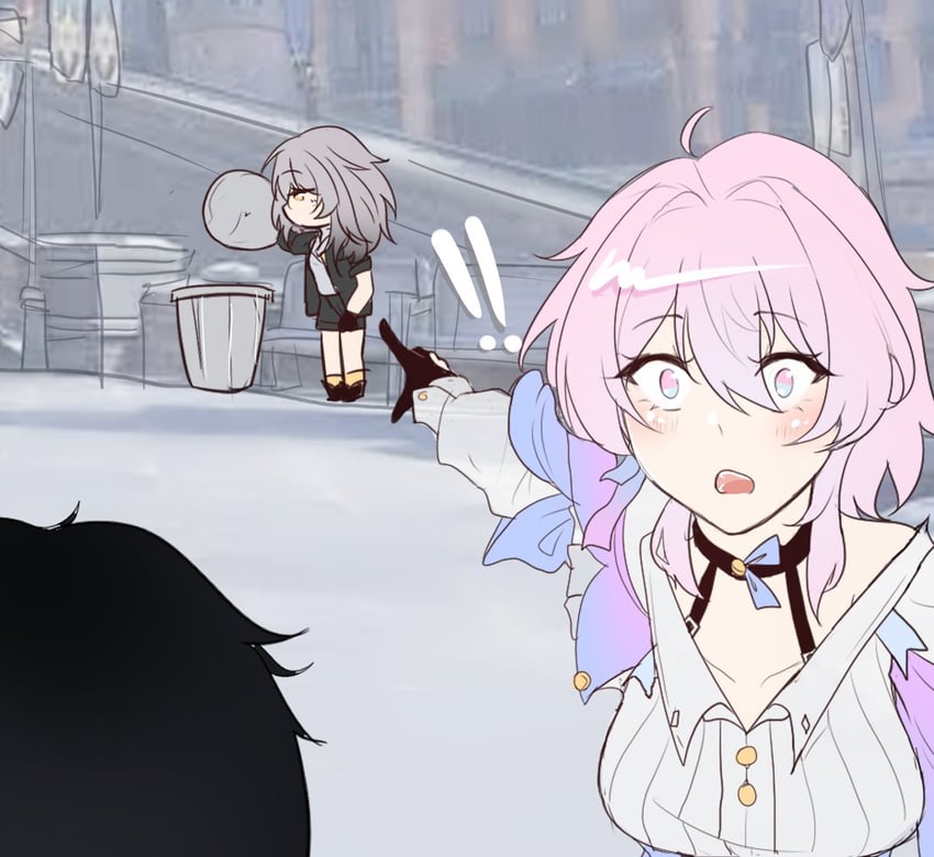 trailblazer, stelle, march 7th, and dan heng (honkai and 1 more) drawn by tanya_(sirxsxw)