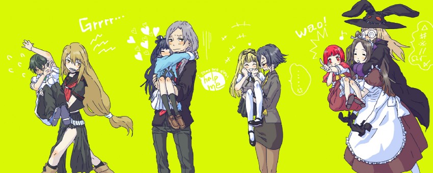 ookami ryouko, akai ringo, morino ryoushi, ryuuguu otohime, majolica le fay, and 4 more (ookami-san) drawn by coco_(pixiv_224636)