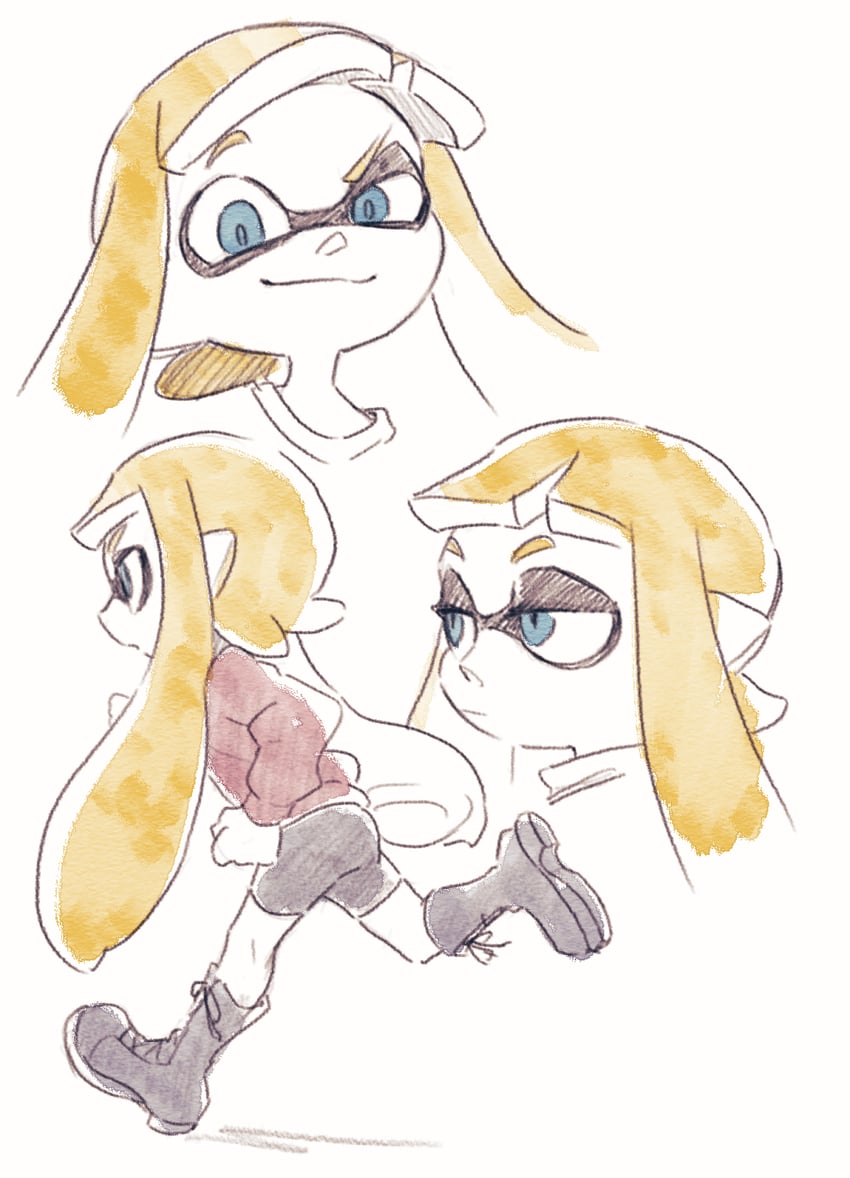 inkling player character and inkling girl (splatoon) drawn by ukata