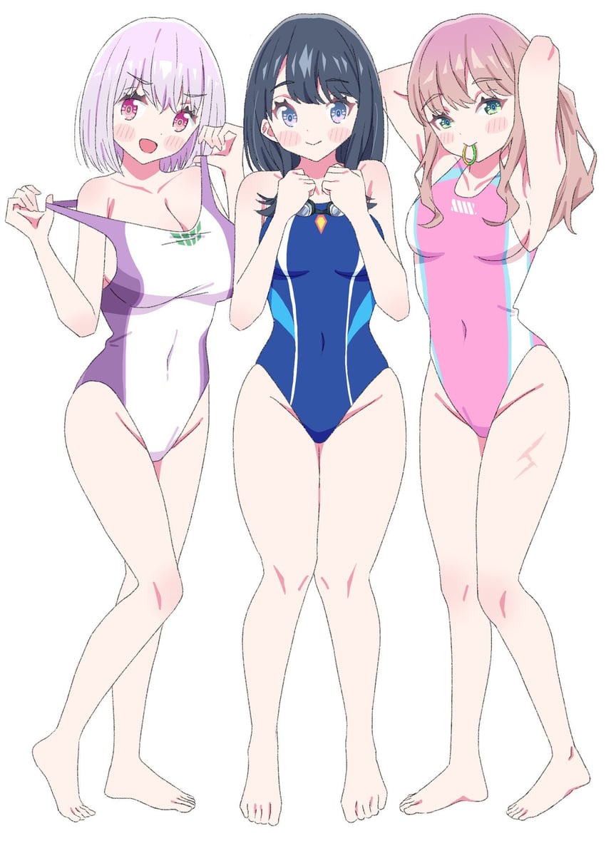 takarada rikka, shinjou akane, and minami yume (gridman universe) drawn by sho_(shoshos_8888)