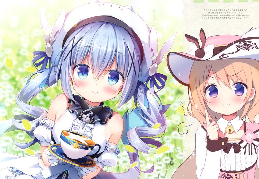 kafuu chino and hoto cocoa (gochuumon wa usagi desu ka? and 1 more) drawn by sasai_saji