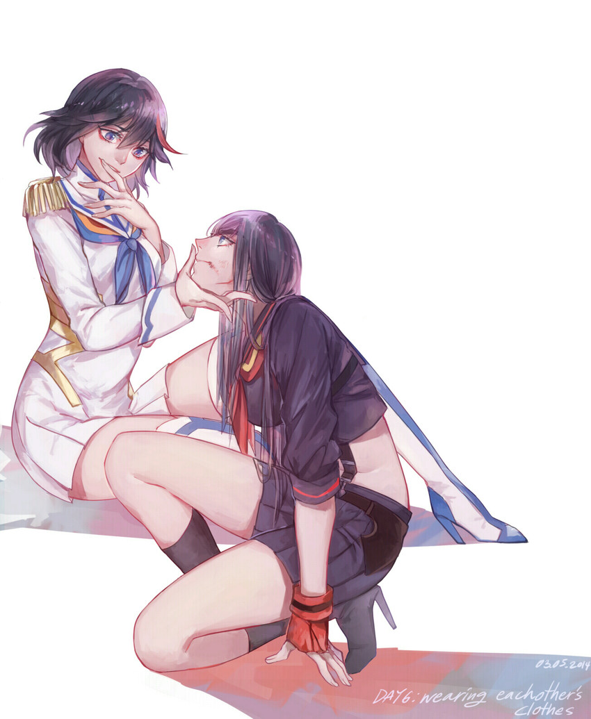 matoi ryuuko, senketsu, kiryuuin satsuki, and junketsu (kill la kill) drawn by allenkung1