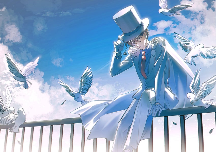 kaitou kid (meitantei conan and 1 more) drawn by xiva