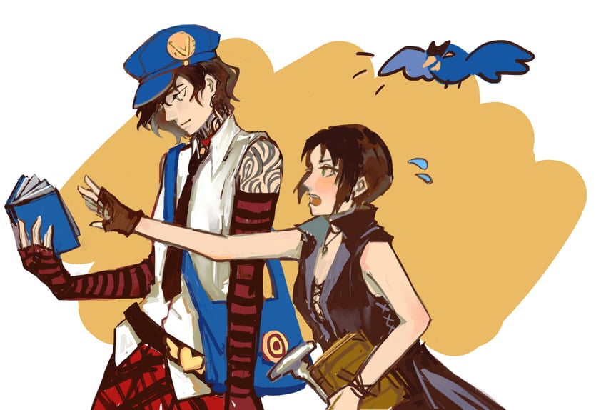 marie and v (persona and 4 more) drawn by z-w-errr