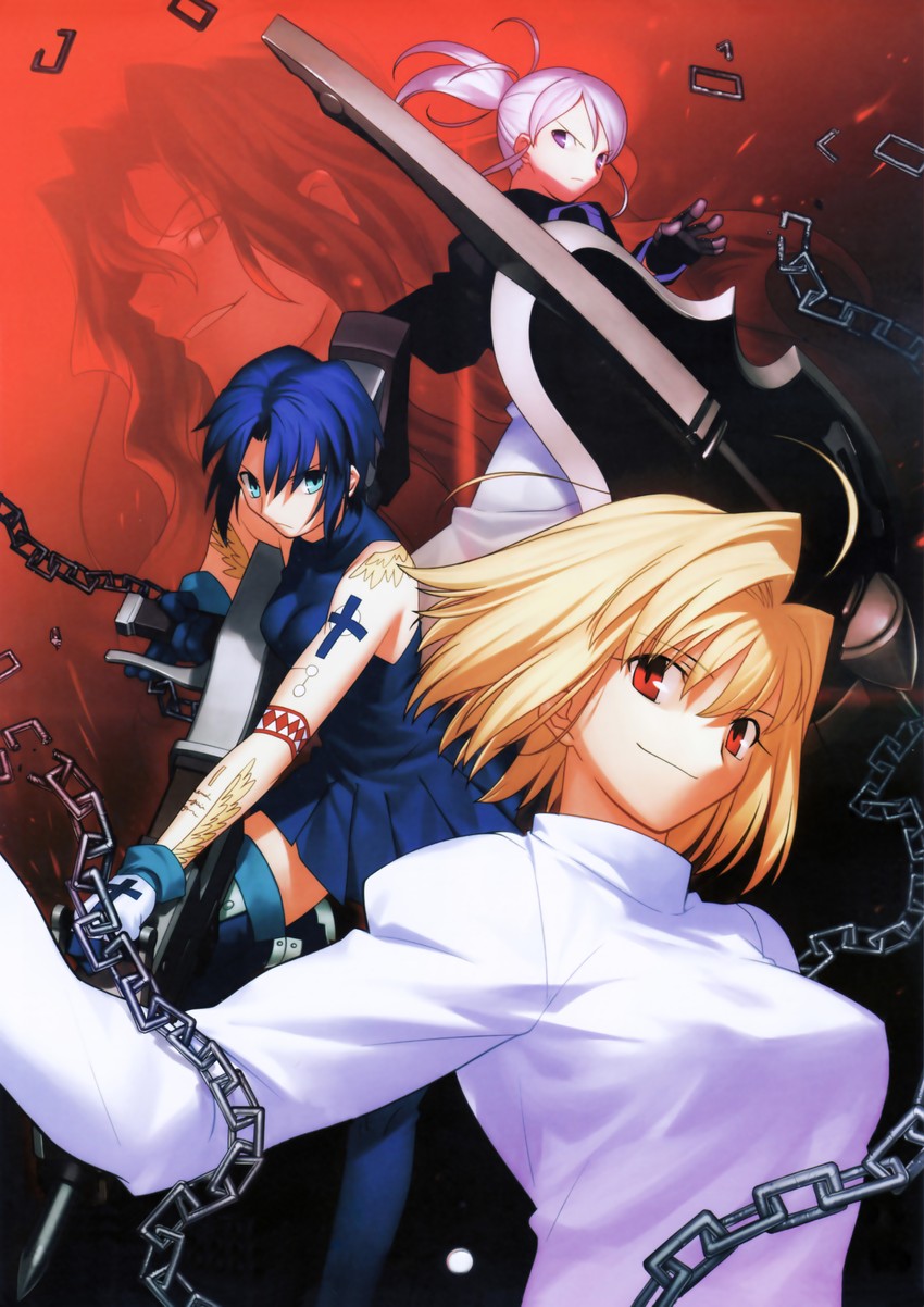 arcueid brunestud, ciel, michael roa valdamjong, riesbyfe stridberg, and powered ciel (tsukihime and 1 more) drawn by takeuchi_takashi