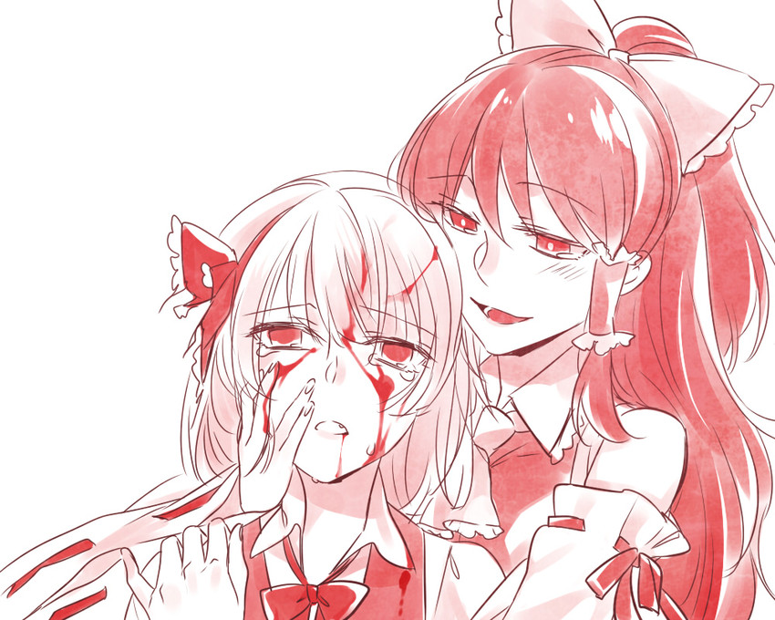 hakurei reimu and konpaku youmu (touhou and 2 more) drawn by akaya_(rednight_dd)