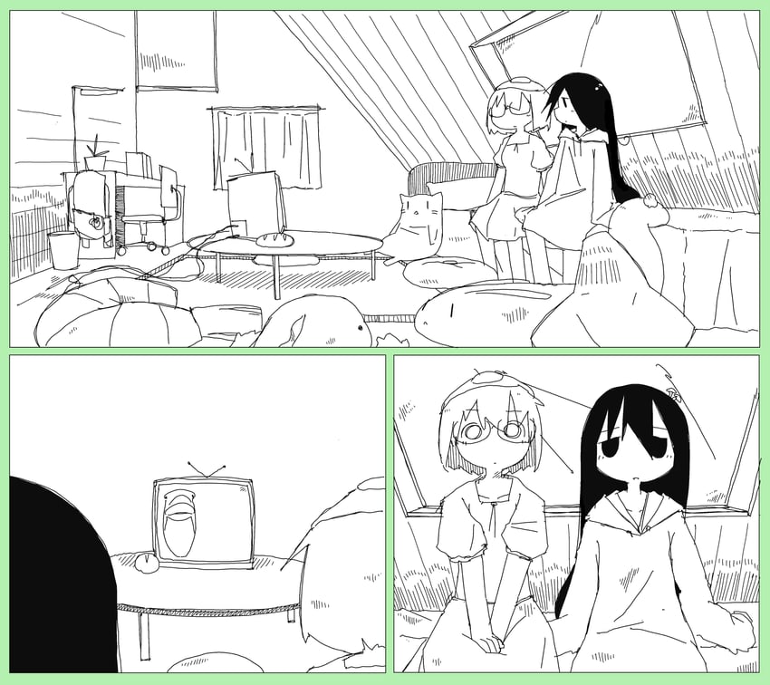 tsukishima shijima and yamashita majime (shimeji simulation) drawn by birdweon
