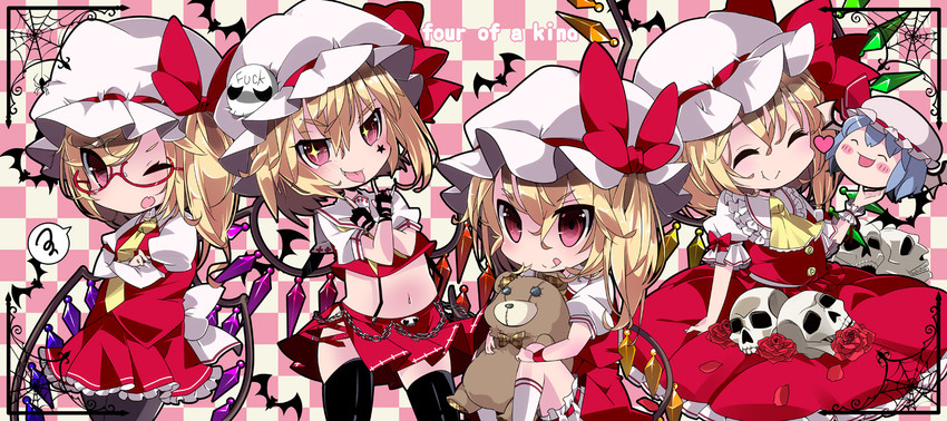 remilia scarlet and flandre scarlet (touhou) drawn by kayama_benio