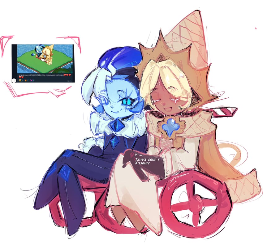 shadow milk cookie and pure vanilla cookie (cookie run and 1 more) drawn by fflyaga
