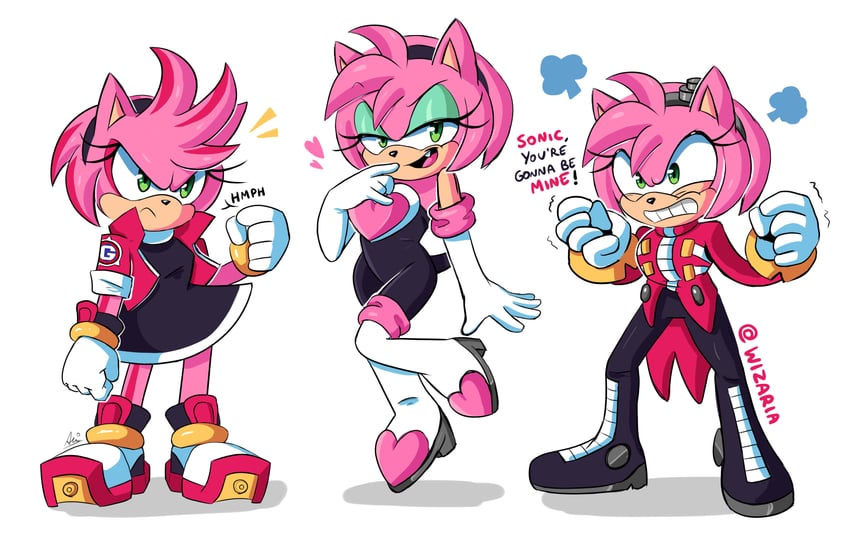shadow the hedgehog, amy rose, rouge the bat, and dr. eggman (sonic) drawn by wizaria