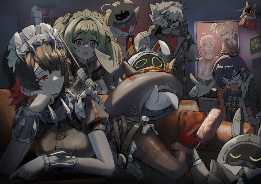ellen joe, belle, wise, eous, von lycaon, and 5 more (zenless zone zero) drawn by user_rcdx3723