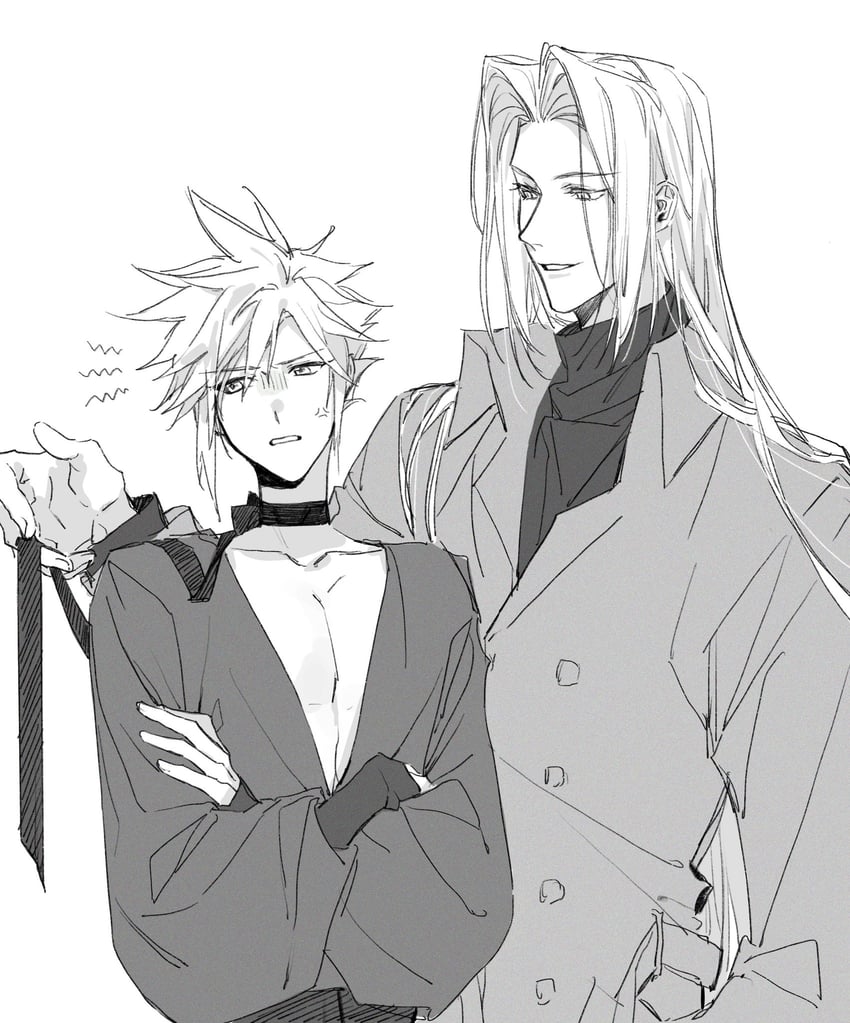 cloud strife and sephiroth (final fantasy and 1 more) drawn by xiluo0207