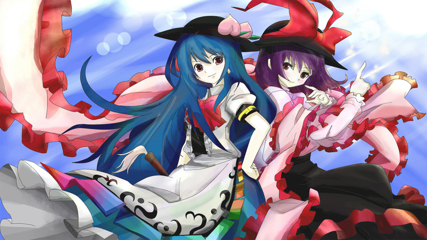 hinanawi tenshi and nagae iku (touhou) drawn by kotou_(ko-tou)