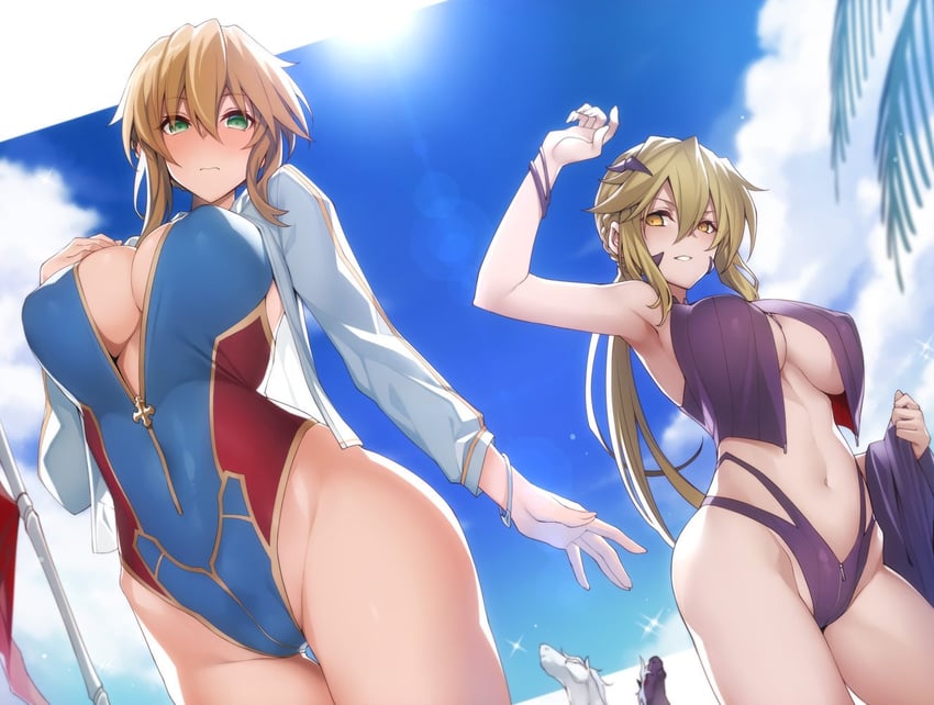 artoria pendragon, llamrei, and dun stallion (fate and 1 more) drawn by kodama_yuu