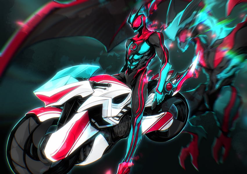 kamen rider zeztz (kamen rider and 1 more) drawn by linnnoj