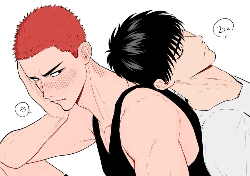 sakuragi hanamichi and rukawa kaede (slam dunk) drawn by hoy_sd1110