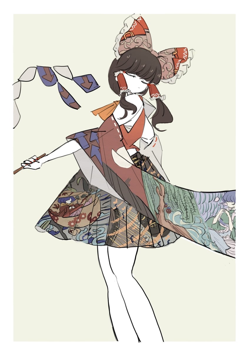 hakurei reimu, sekibanki, sukuna shinmyoumaru, and wakasagihime (touhou and 1 more) drawn by zenritsu