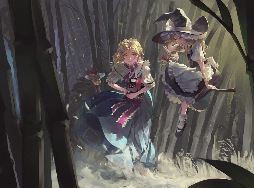 kirisame marisa, alice margatroid, and hourai doll (touhou) drawn by riki6