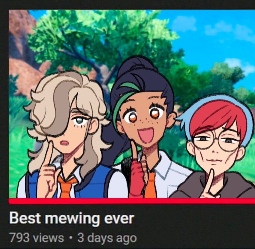 nemona, arven, and penny (pokemon and 1 more) drawn by submashell