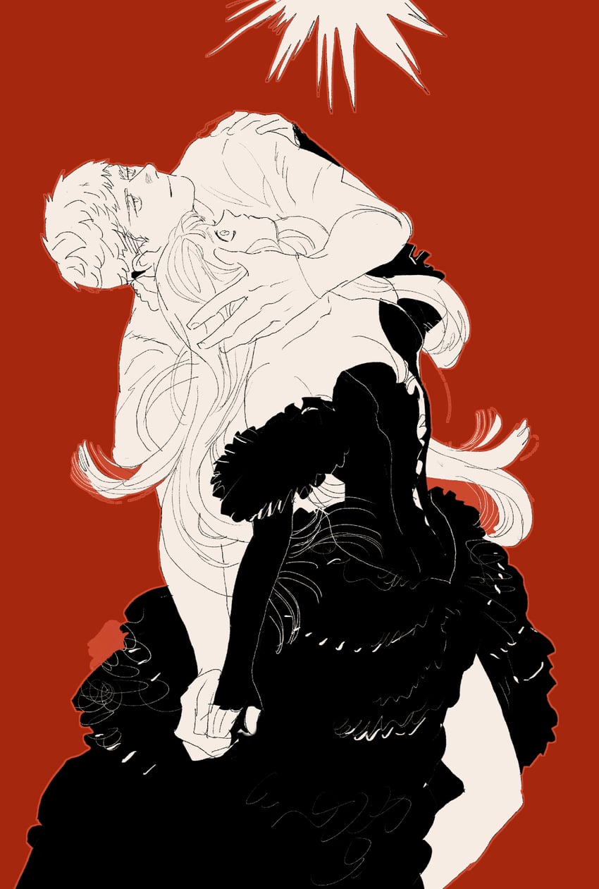 marcille donato and laios touden (dungeon meshi) drawn by mabsosa6
