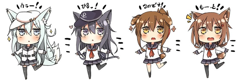 hibiki, inazuma, ikazuchi, akatsuki, and verniy (kantai collection) drawn by nonono_mino