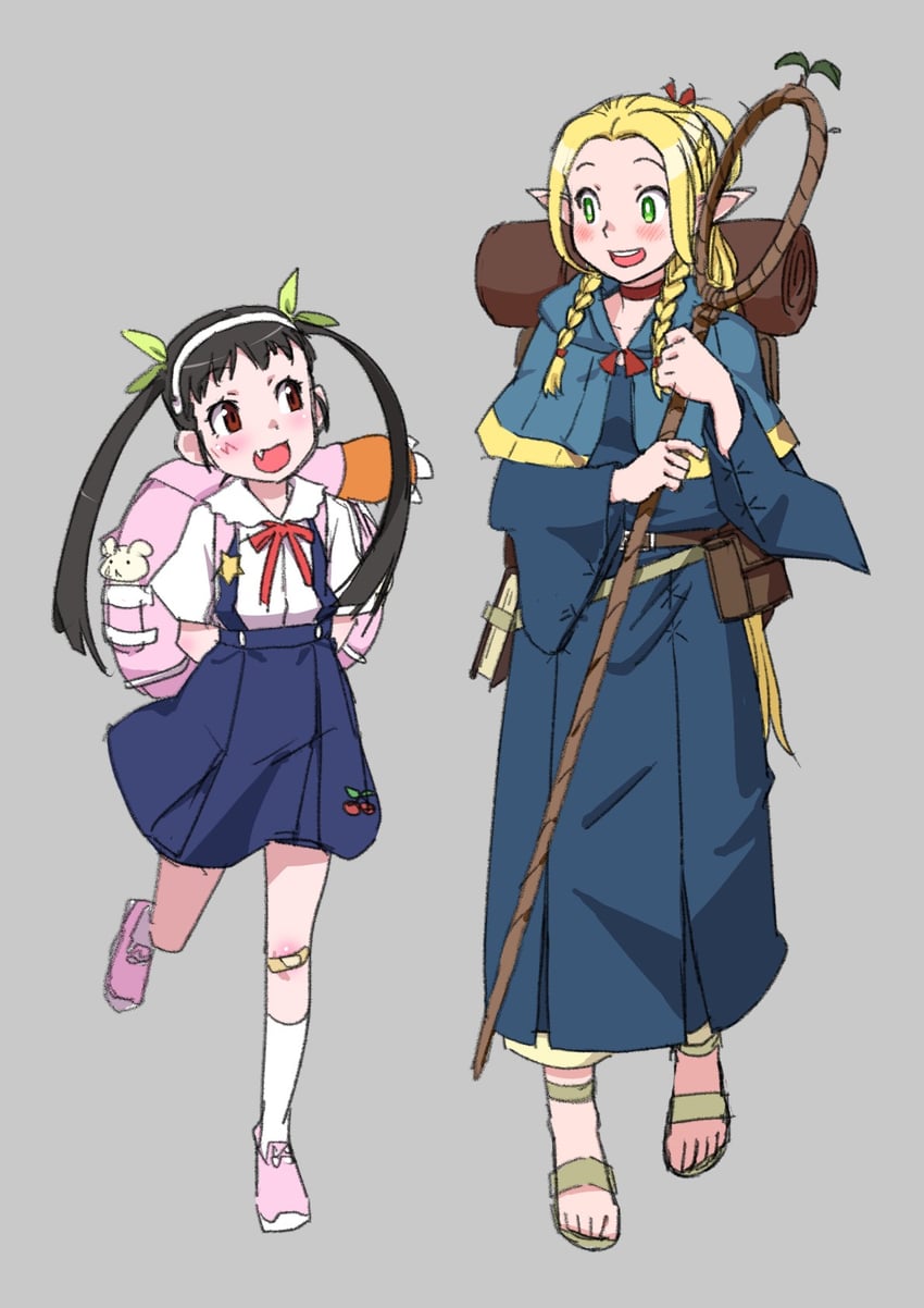 marcille donato and hachikuji mayoi (monogatari and 2 more) drawn by itoma_mahimahi