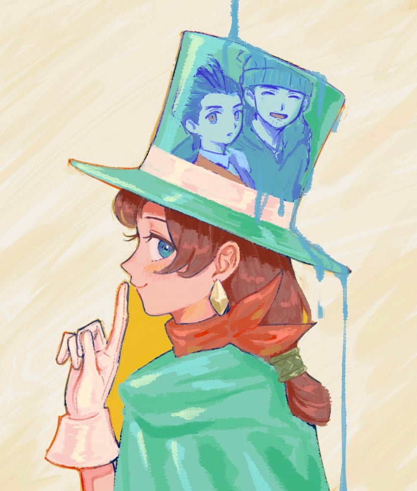 phoenix wright, apollo justice, and trucy wright (ace attorney and 1 more) drawn by renshu_usodayo