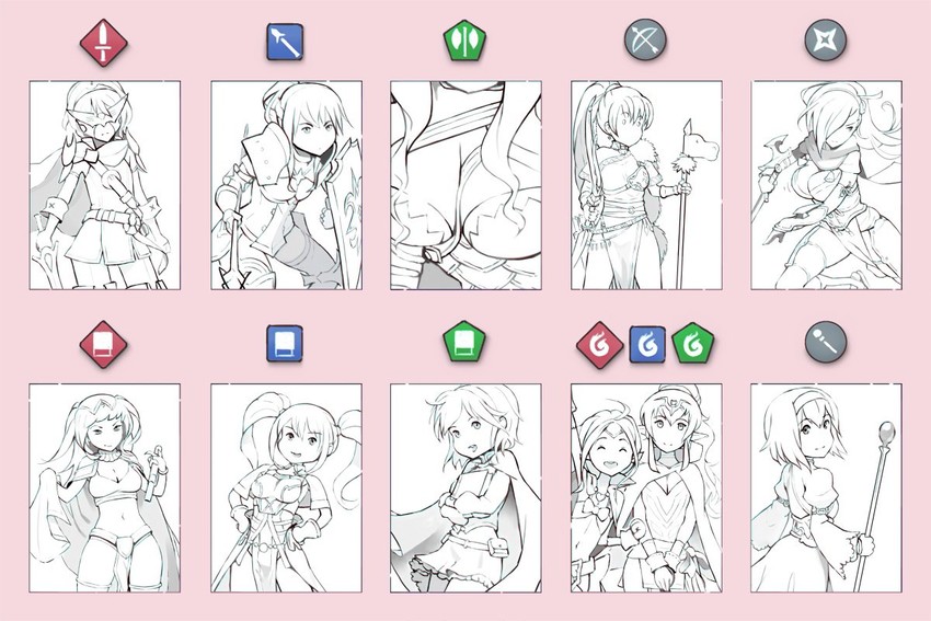 lucina, lyn, camilla, tharja, tiki, and 7 more (fire emblem and 6 more) drawn by ochrejelly