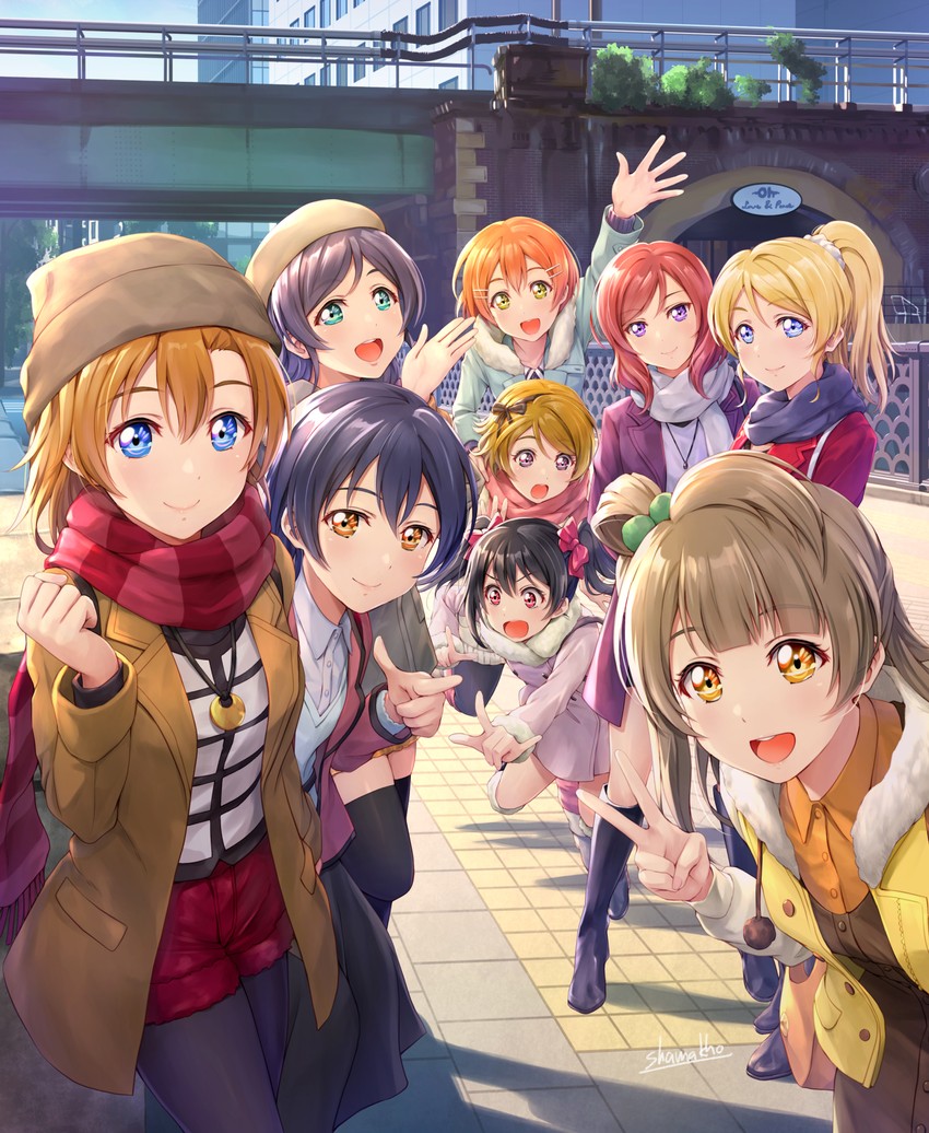 nishikino maki, tojo nozomi, sonoda umi, yazawa nico, ayase eli, and 4 more (love live! and 1 more) drawn by shamakho