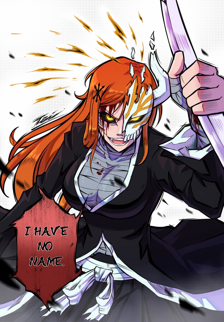 inoue orihime and kurosaki ichigo (bleach) drawn by teiwicked