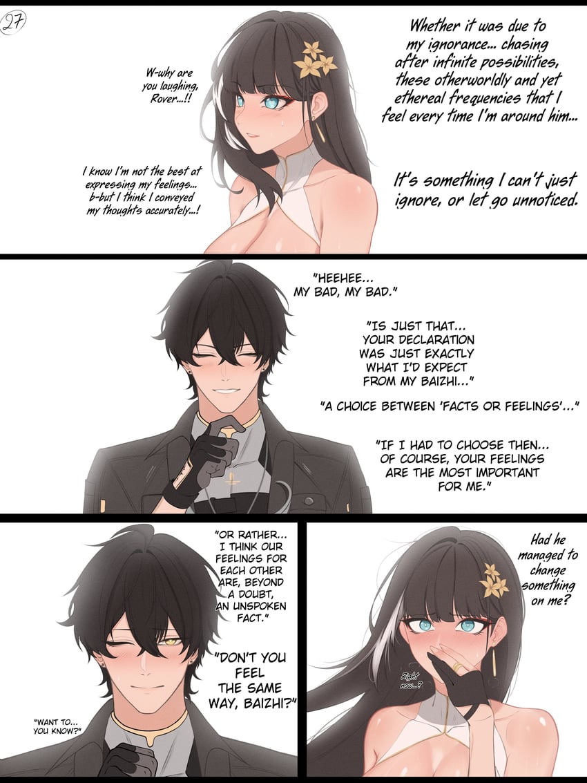 rover, male rover, and baizhi (wuthering waves) drawn by shiwudesu