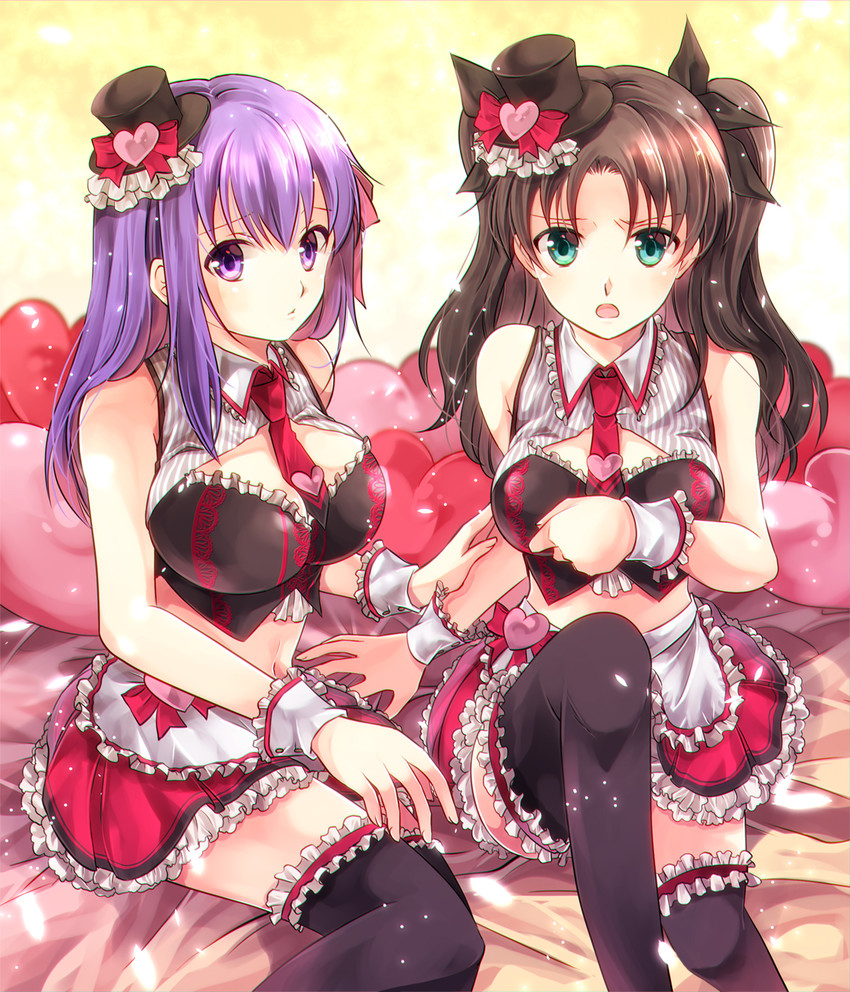 tohsaka rin and matou sakura (fate and 2 more) drawn by iroha_(shiki)