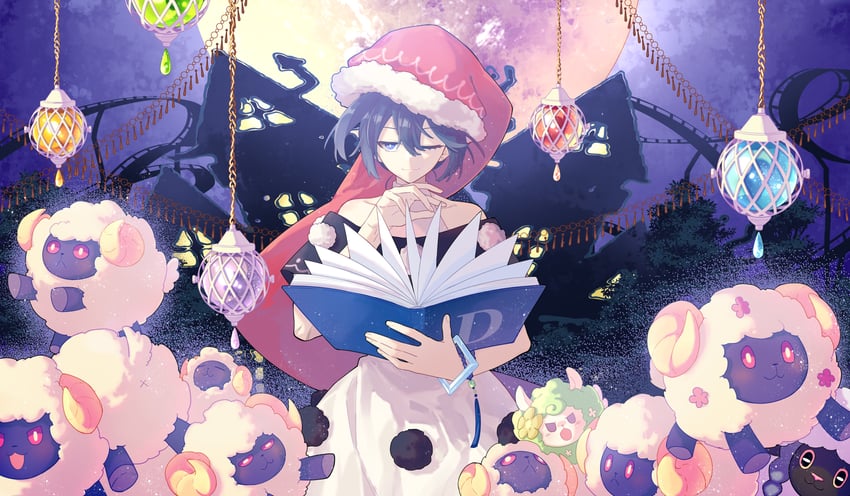 doremy sweet and wooloo (touhou and 1 more) drawn by beichen_xiaobei