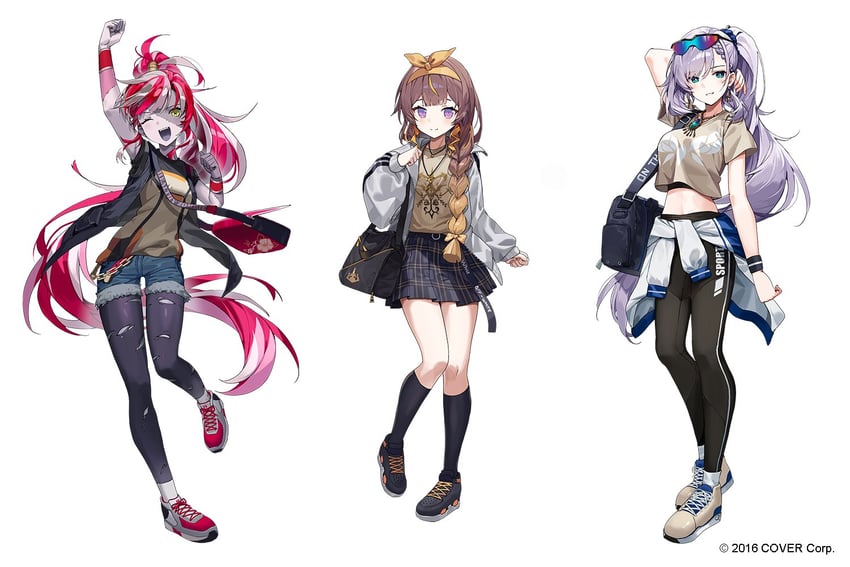 kureiji ollie, pavolia reine, and anya melfissa (hololive and 1 more) drawn by cahangonn