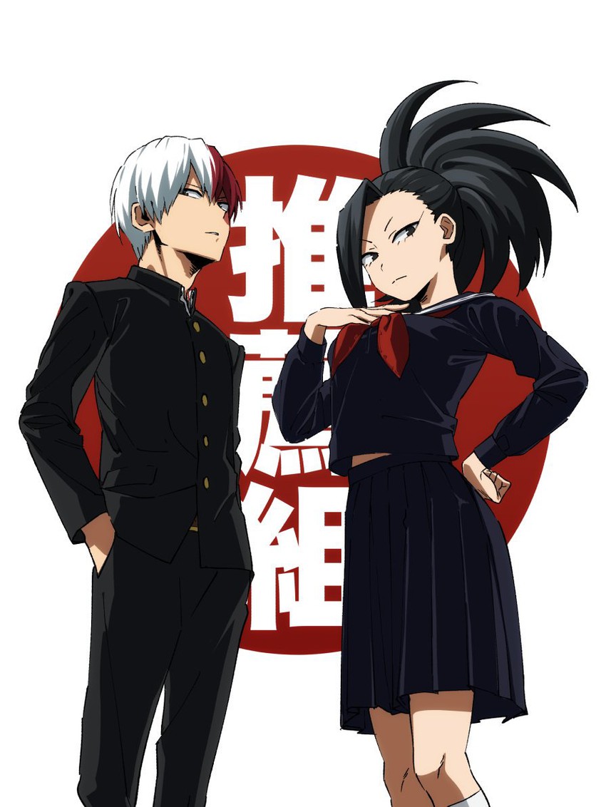 todoroki shoto and yaoyorozu momo (boku no hero academia) drawn by masuku_0708