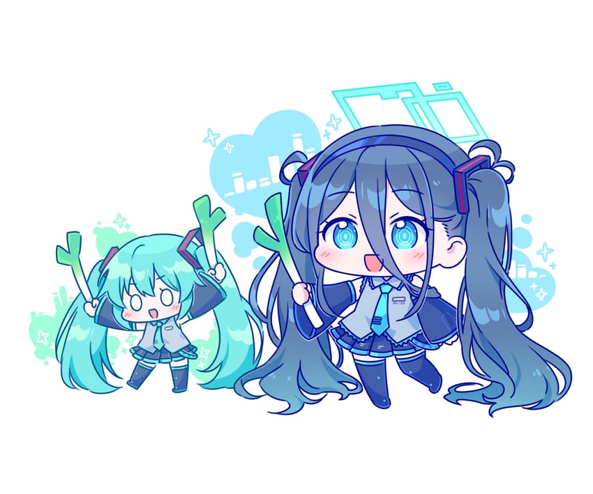 hatsune miku and aris (blue archive and 1 more) drawn by kaoling
