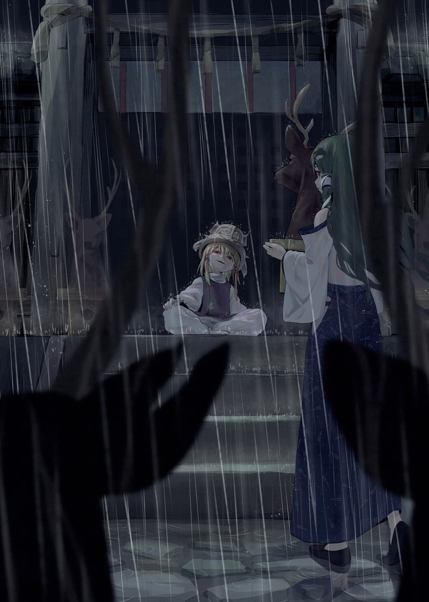 kochiya sanae and moriya suwako (touhou) drawn by iroiro_yaru_hito
