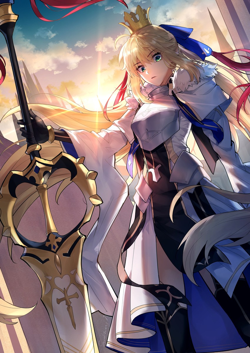 artoria pendragon and artoria caster (fate and 1 more) drawn by kaer_sasi_dianxia