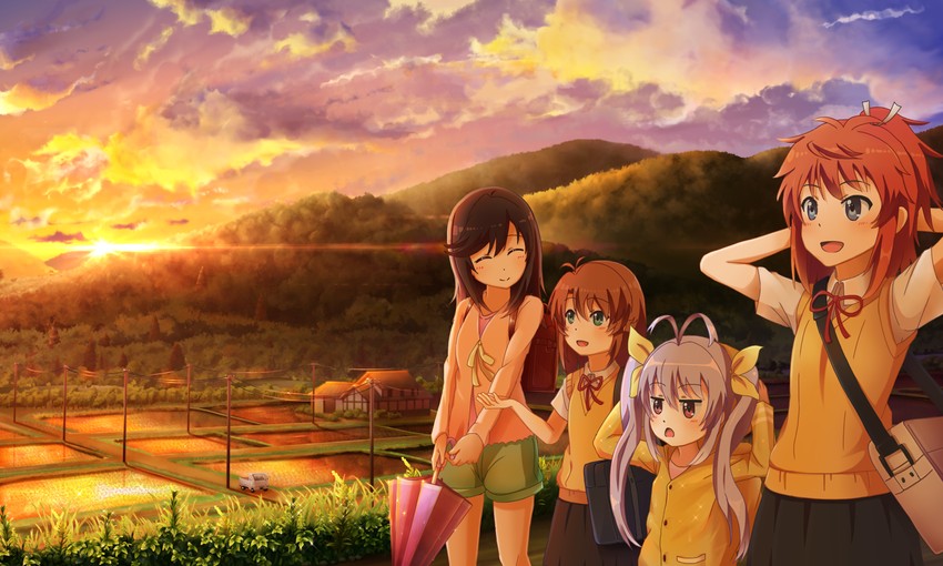 ichijou hotaru, miyauchi renge, koshigaya komari, and koshigaya natsumi (non non biyori) drawn by kamaboko_(user_fhkg8474)