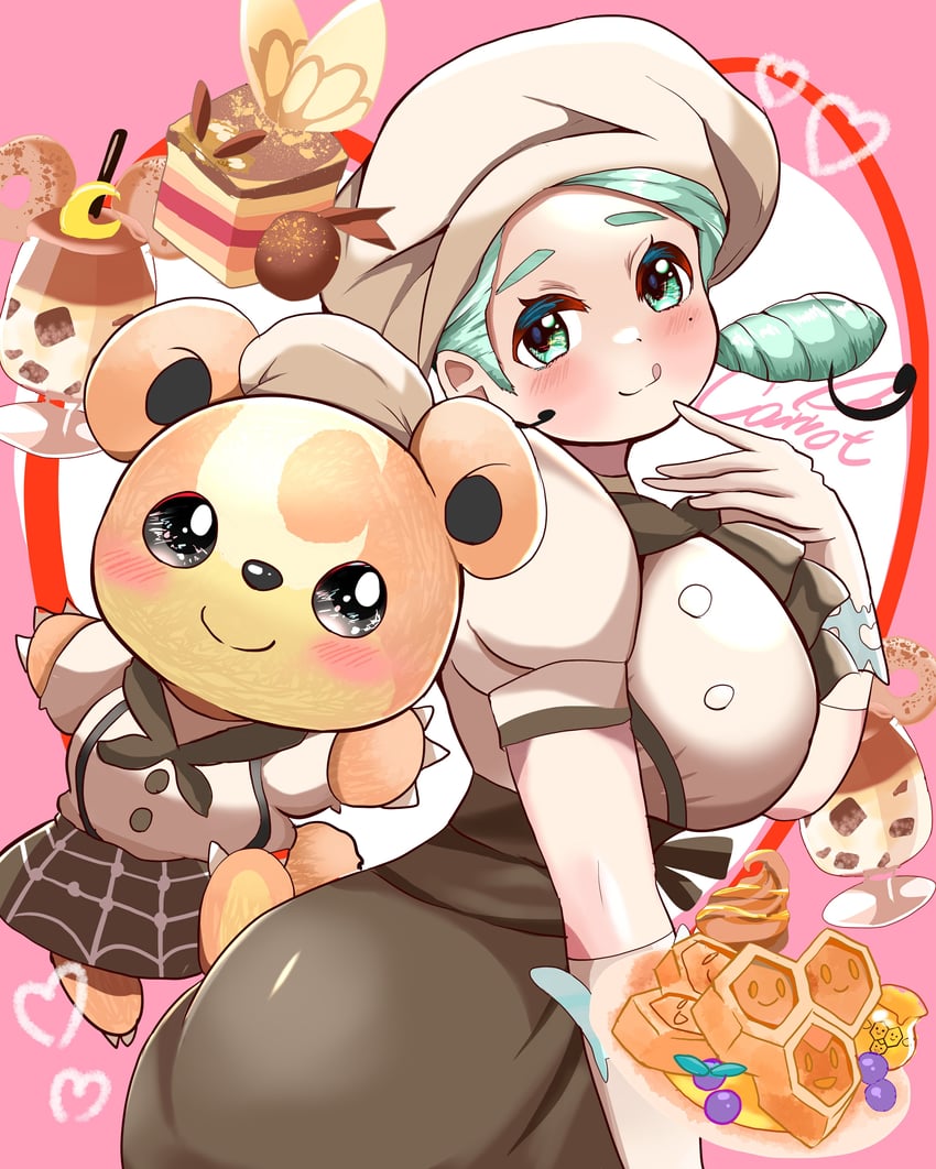 teddiursa, katy, and combee (pokemon and 1 more) drawn by carrot_summer