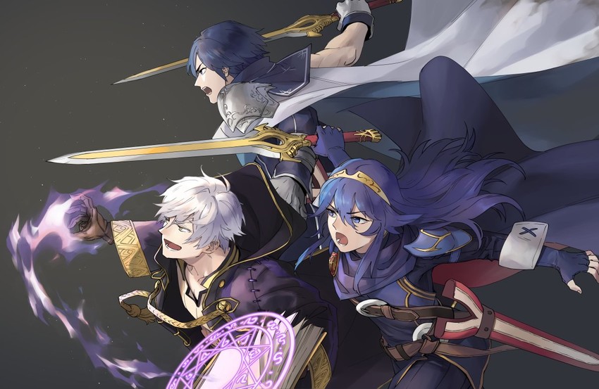 lucina, male robin, and chrom (fire emblem and 1 more) drawn by nightynightowl