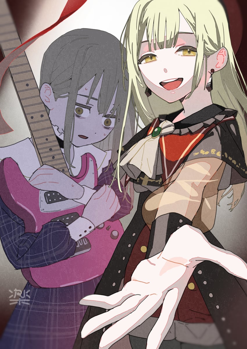 wakaba mutsumi and mortis (bang dream! and 1 more) drawn by oda_ya_ka