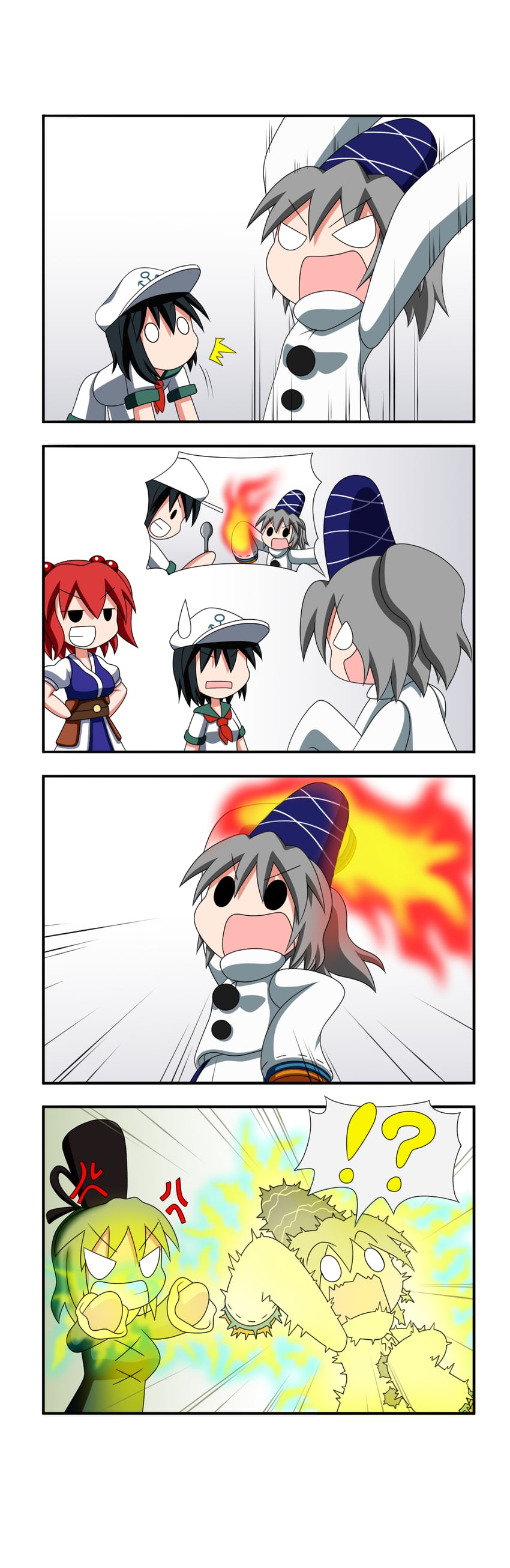 mononobe no futo, onozuka komachi, murasa minamitsu, and soga no tojiko (touhou) drawn by rakugaki-biyori