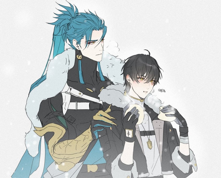 rover, male rover, and jiyan (wuthering waves) drawn by thunder_dosa