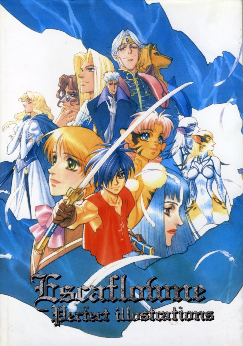kanzaki hitomi, van fanel, merle, dilandau albatou, allen schezar, and 7 more (tenkuu no escaflowne) drawn by yuuki_nobuteru