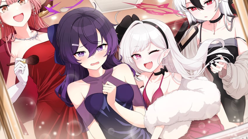 kayoko, aru, mutsuki, and haruka (blue archive) drawn by hotta_karasi