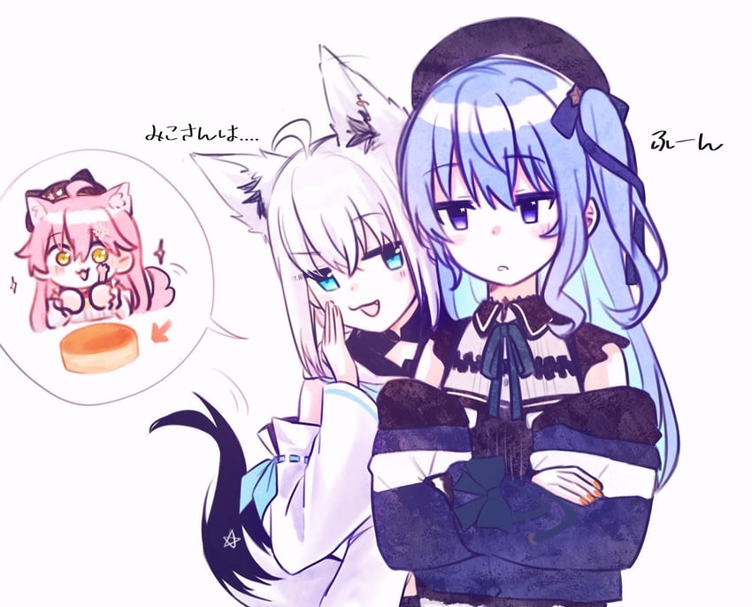 shirakami fubuki, hoshimachi suisei, and sakura miko (hololive) drawn by yumi5469