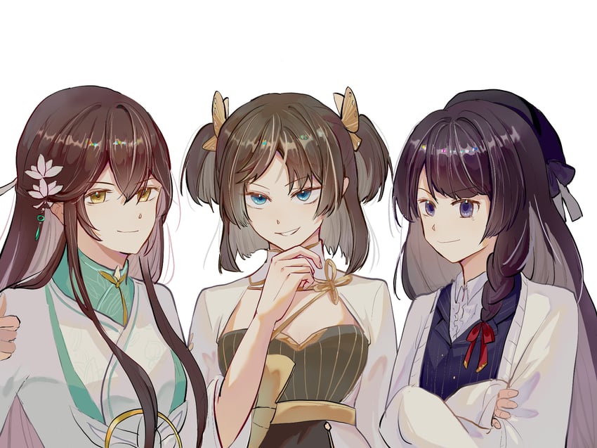 heroine, female master, and the princess (lovebrush chronicles and 2 more) drawn by baiguigelierwan