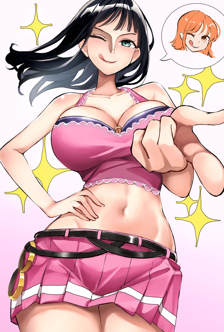 nami and nico robin (one piece) drawn by kasumi_6