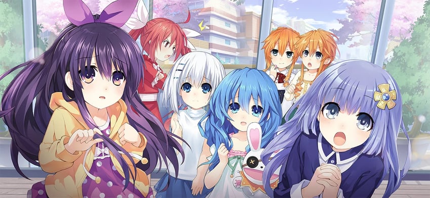 yatogami tohka, itsuka kotori, tobiichi origami, himekawa yoshino, yoshinon, and 3 more (date a live and 1 more) drawn by tsunako